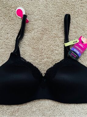 Maidenform Black Lace-Trim Wireless Bra